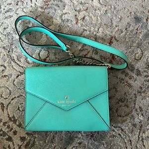Kate Spade Leila Mini Flap Envelope Crossbody Bag, mint green. NEVER USED!!